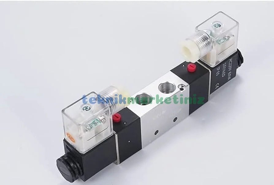 1-4'' Elektrikli 5-2 Pnömatik Yön Valfi 4V220-08 Çift Bobin Pnomatik Bobin-Bobin Solenoid Valf 220v 24v 12 v fiyatlari